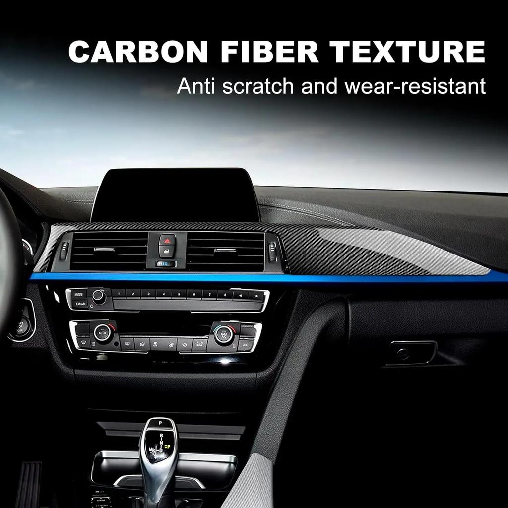 For BMW F30 Dashboard Panel Cover ABS Carbon Fiber Style Interior Trim for 2013-2018 3 Series F30 F31 F32 F33 F34 F36 328i 320i