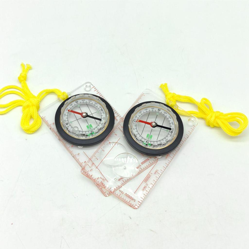 Outdoor Compass with Map Ruler, North-Seeking Navigation, Magnifying Glass, Scale Ruler - Ideal for Student Teaching.