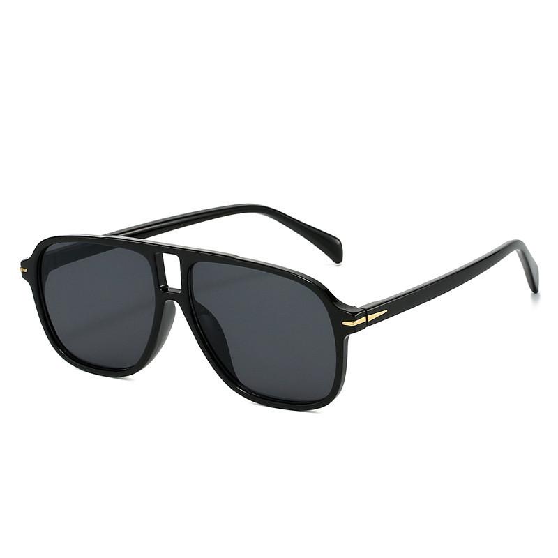 Sun Protection Oversized Geometric Square Sunglasses For Outdoor Activities BlackFrameGrayLens