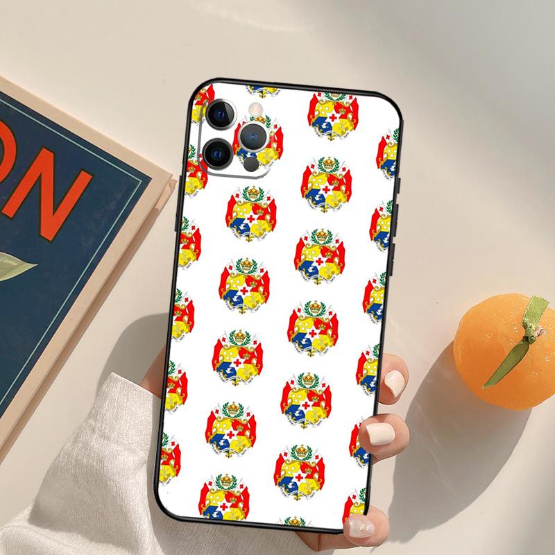 Tongan Coat of Arms Tonga Cover Case For iPhone 16 15 14 13 12 11 Pro Max XS XR X 12 13 Mini 16 15 Plus Fundas