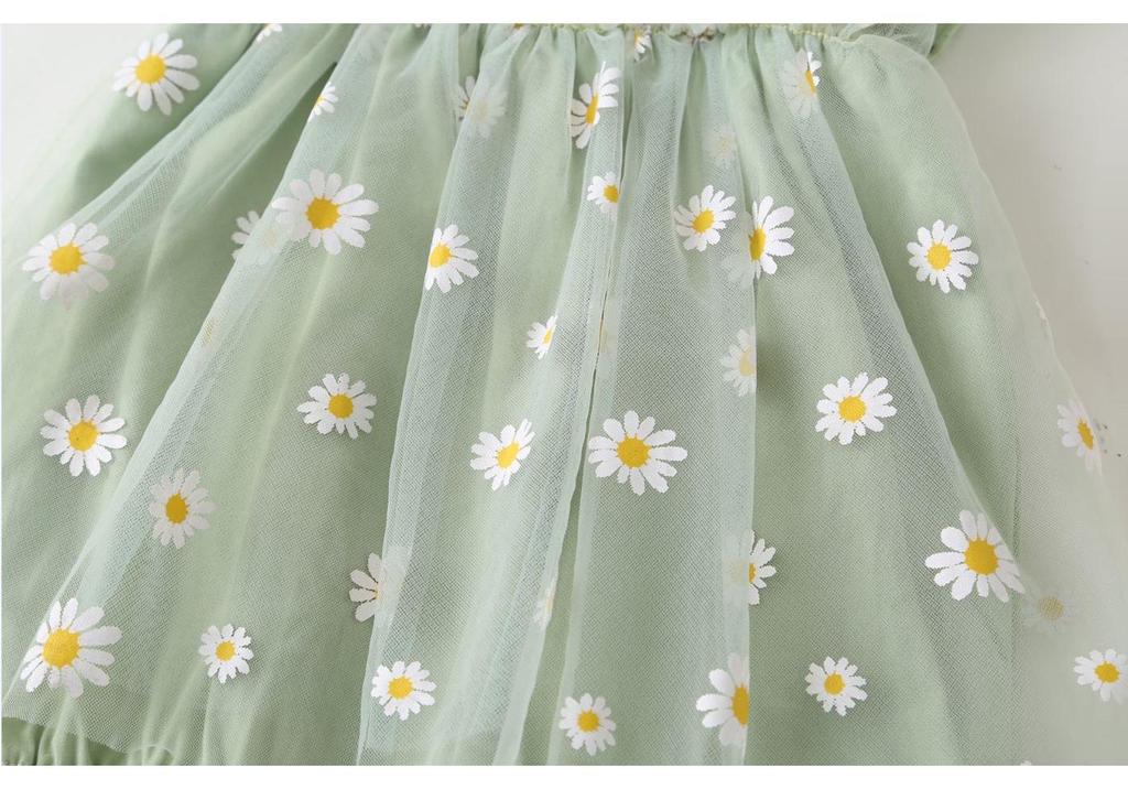 Baby Girl Summer Jumpsuit: 100-Day Birthday Romper with Princess Mesh Skirt