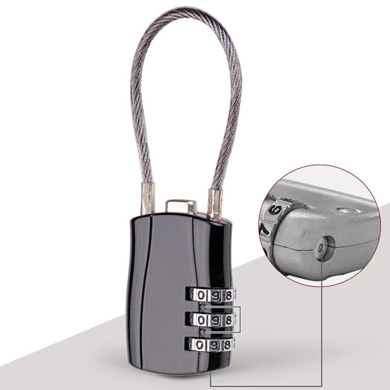 Mini Helmet Lock Anti-Theft 3 Digit Password Mtb Road Bike Locks For Scooter Motorcycle Portable Cycling Bicycle Cable Lock
