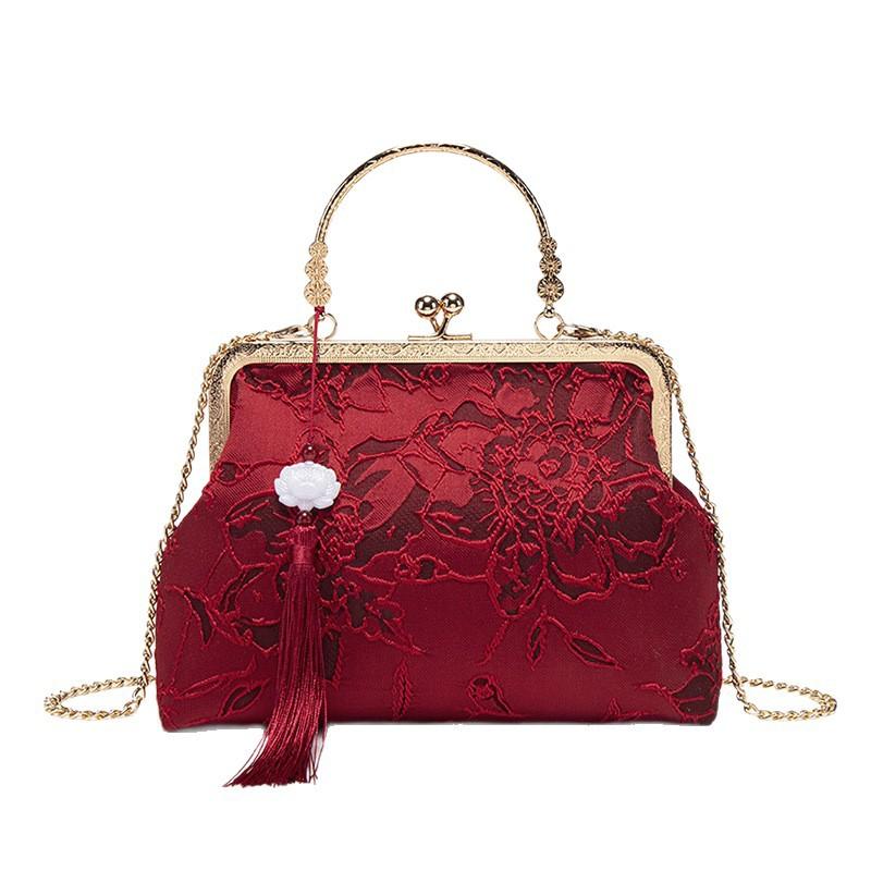 New Chinese Style Versatile Light Luxury Exquisite Shell Bag Women'S Trend Cheongsam Antique Temperament Fashion Street Shot Messenger Bag