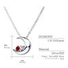 Sears July Natural Crescent Teddy Bear Plush Women's Necklace, Birthstone, Ruby, Diamond, Moon, Silver, Pink, Toy, E-1625-tdt-01-p07