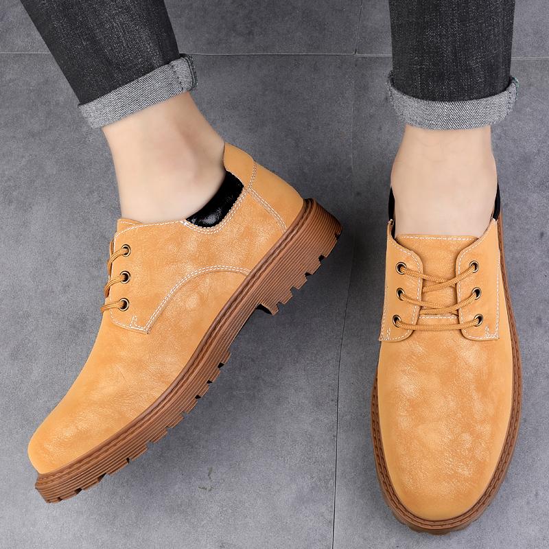 Fashion Autumn Winter  Warm Plush Men Outdoor Shoes England Trend Casual Shoes Male Suede Oxford Wedding Leather Dress Office Work Shoes