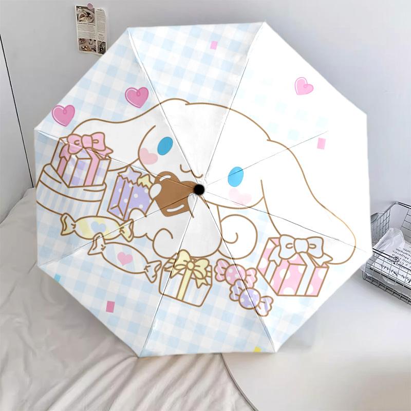 Cinnamoroll Pattern, Automatic Folding Umbrella, Portable and Foldable Design, 8 Ribs, a Christmas or Birthday Gift.