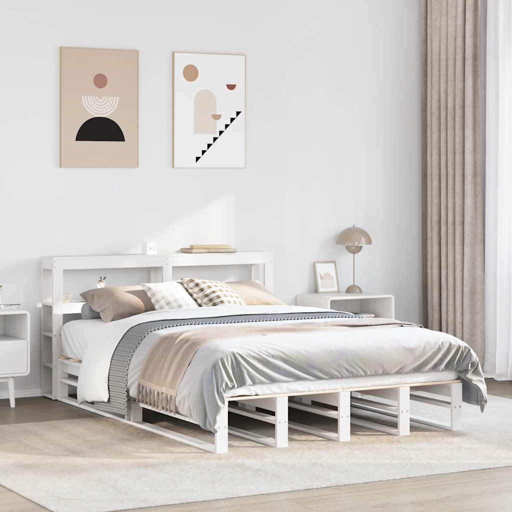 Solid Wood Bed without Mattress White 120 x 200 cm Pine Wood