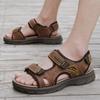 E-commerce 2025 Summer First Layer Cowhide Sandals Men's Outdoor Casual Beach Shoes
