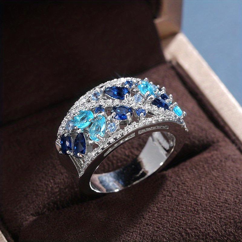 Yun Miao Luxury Zircon Water Drop Women's Ring