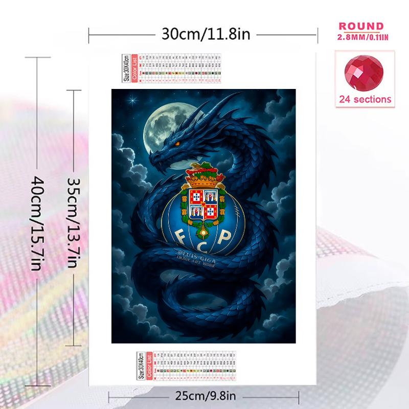 Dragões logo 100% Round Full Drill 5D DIY Diamond Painting Embroidery Cross Stitch Rhinestone Décor