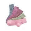5 Pairs of Solid Color Thickened Warm Wool Socks for Autumn and Winter, Women's Ethnic Style Retro Mid-calf Socks