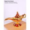 Ge Aladdin Chirag Lamp-Luxurious Metal Jewelry Box,Decorative Showpiece, Home & Office-(Gold-red)