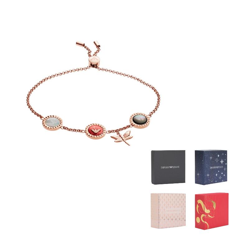 Emporio Armani Dragonfly Necklace Stainless Steel Bracelet Women necklaces Rose-Gold EGS2566221