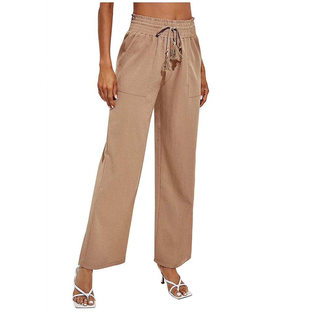 Fashion Women's Solid Color Loose And Comfortable Pocket Leisure Time Trousers