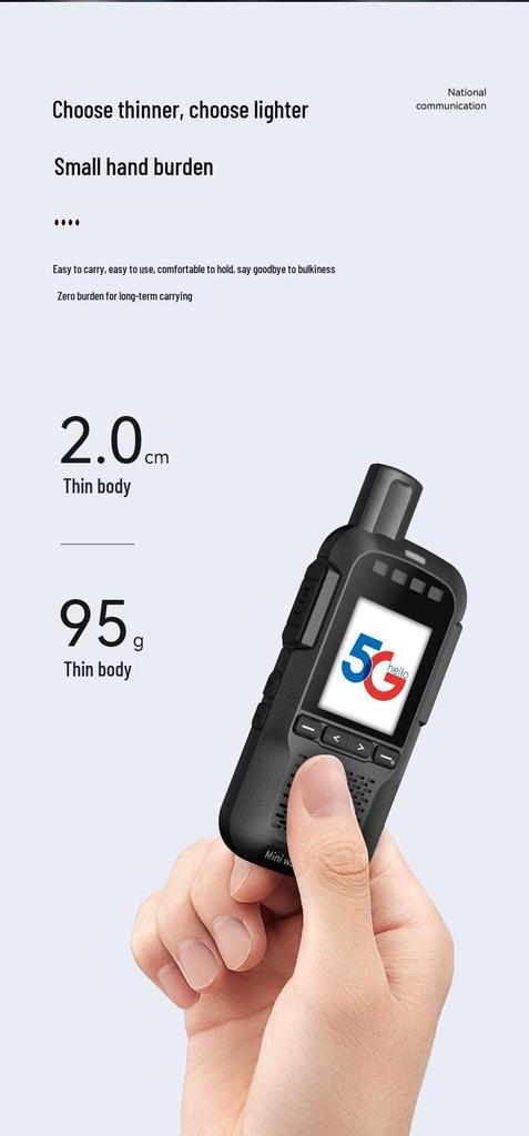 X7 Ultra-Thin 5G Walkie-Talkie with 5000 km Range and Flash Light for Outdoor & Fleet Use