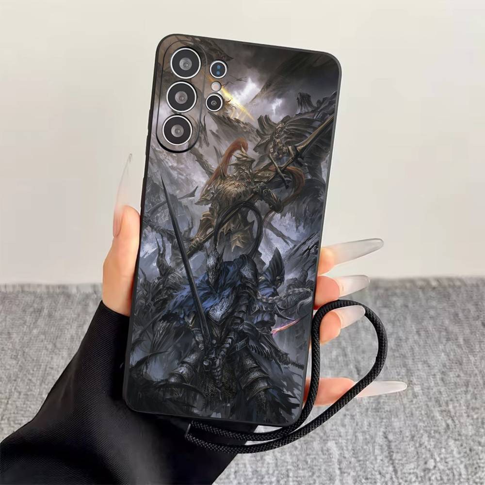D-Dark S-Souls Phone Case Black Silicone Soft For Samsung S25,S24,S21,S22,S23,S30,Ultra,S20,Plus,Fe,Lite