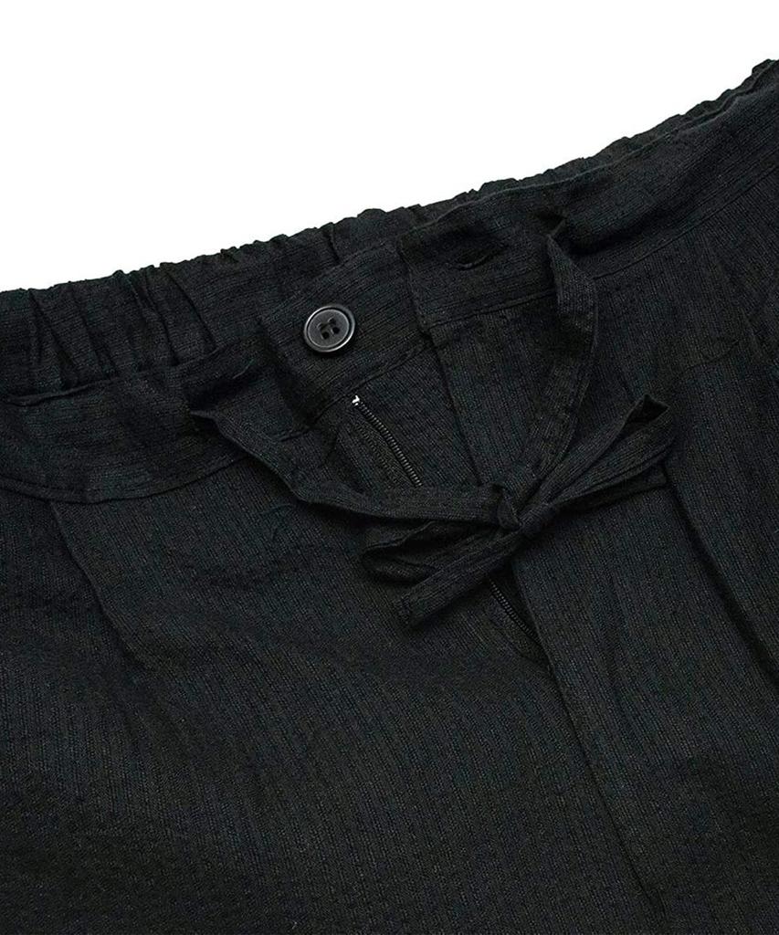 Jinbei Estivo Giapponese Giorno Plus Tessuto Seersucker Liscio x [KYOETSU] da Uomo (abbigliamento tradizionale) - Regalo per Papà, Taglie, Elegante, Cotone, (L, 7. Nero)