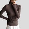 Simple Women's Modal Base Shirt Half-High Neck Pullover Base Shirt Slim-Fit Long Sleeve Stretch T-Shirt