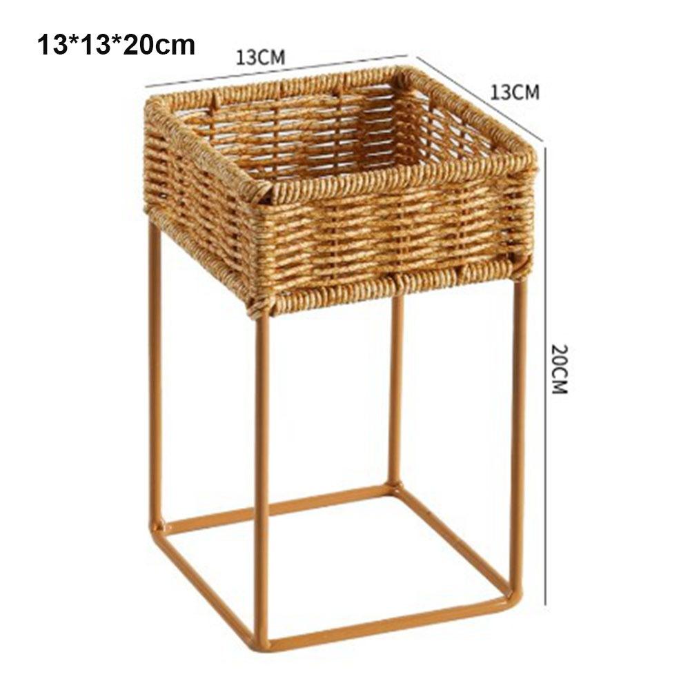 Mini Imitation Rattan Blumenständer Vitrine Pflanztopf Dekorativ