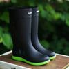 Men's Rain Boots Long Tube Water Shoes Non-slip Waterproof Safety Work Shoes Black Red Platform Cotton High-top Outer Wear