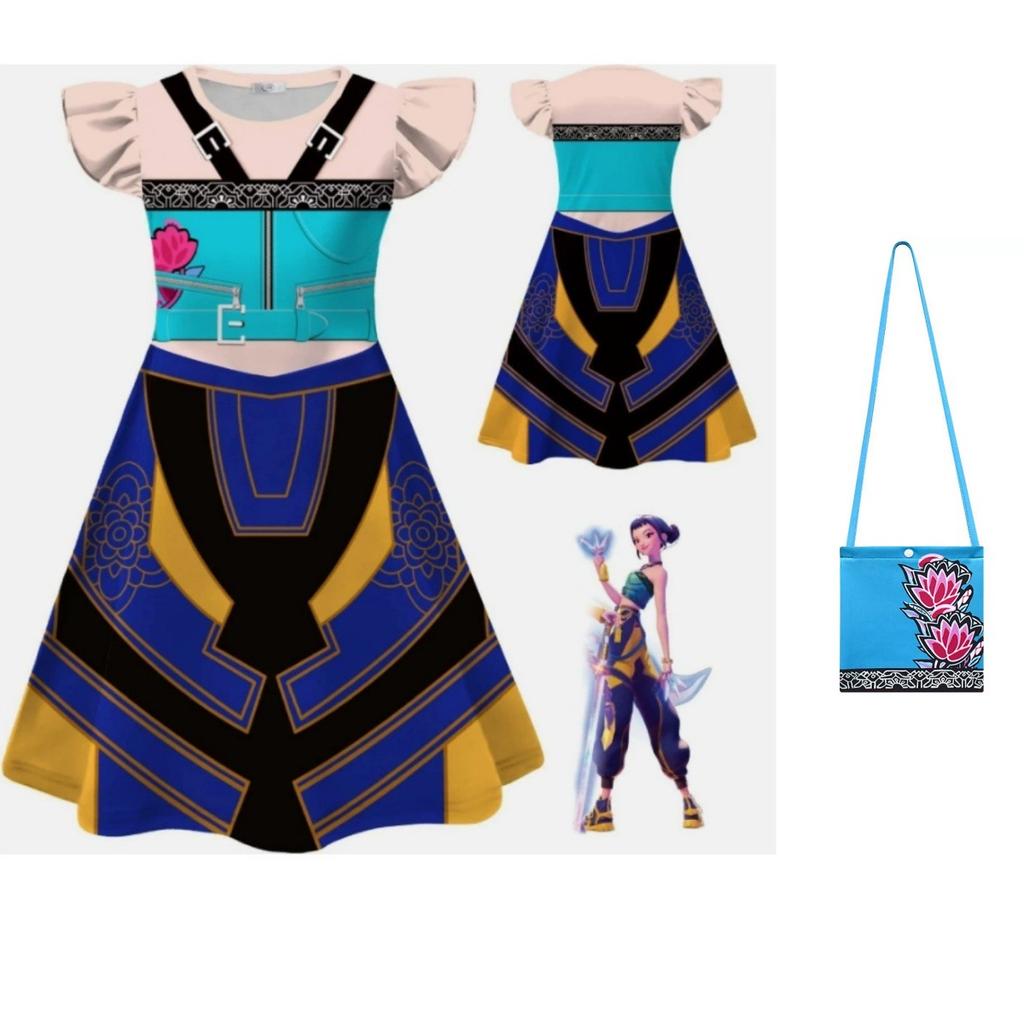 KPop Movies Demon Hunters Same Style Dress for Girls Disguised Children's Halloween Cosplay Masquerade Rumi Mira Zoey Costume