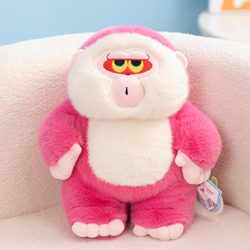 10 Styles Cartoon Fluffy Gorilla Plush Toy Pink Monkey Soft Stuffed Animal Doll Backpack Car Bag Room Decor Kid Creative Gifts
