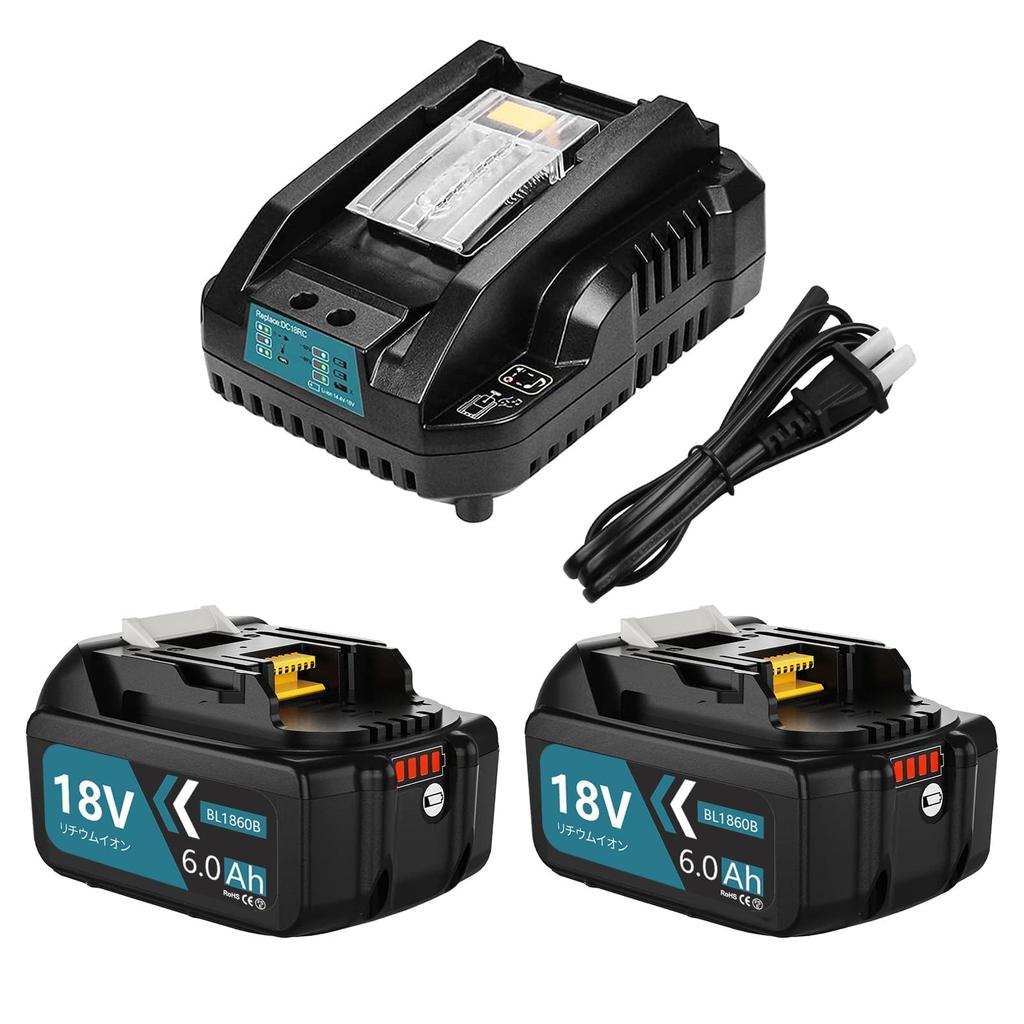 VANKO Compatible Makita 18V BL1860B 6000mAh Includes Compact DC18RC Compatible with and Other LED Power Large Multiple Protection PSE and CE Certified