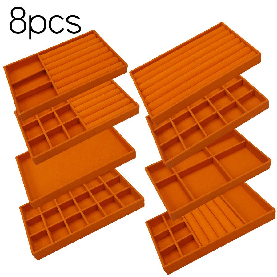 1PC, Flocking Jewelry Box Jewelry Tray, Color: Orange