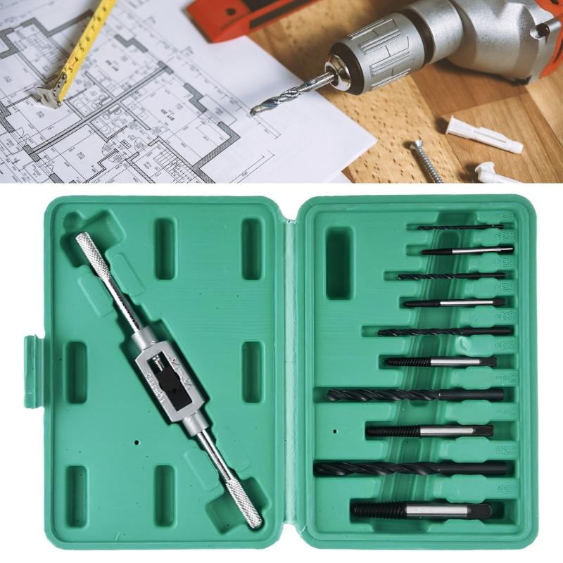 11Pcs Professiona Broken Screw Puller Coarse Tooth Fine Tooth Faucet Broken Wire Puller Screwdriver Tool Plastic Box