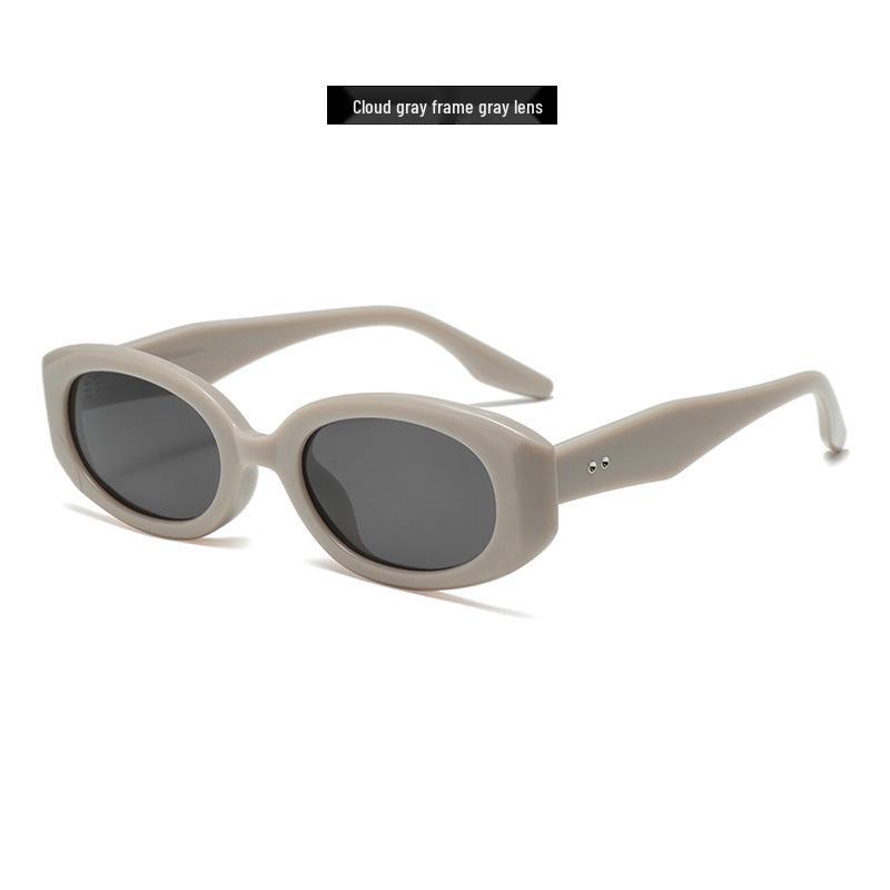 UV400 Polarized Narrow Oval Sunglasses for Women: Fashionable European American Design with Thick Frame