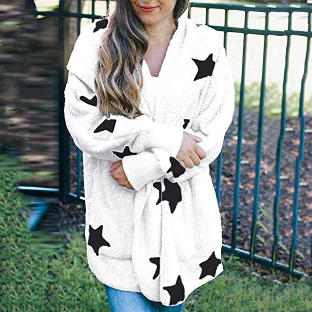 Mode Frauen Langarm Stricken Und Winter Strickjacke Pullover Einfarbig Mantel