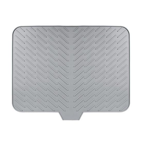 Silicone Drain Mat Quick-Drying Design Raised Ridges Bottom Slope Dish Drainer Kitchen Dining Room Sink Organizer Mat
