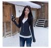 Elegant Grijs Faux Tweestuk Dames T-shirt in Koreaanse Stijl - Herfst/Winter Slankmakend Basislaag Top