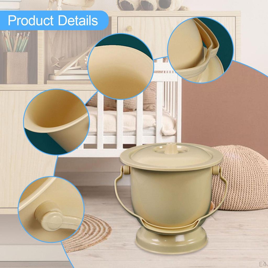 Bedside Urinal Potty Pot Household Portable Toilet, Spittoon with Lid for Adults