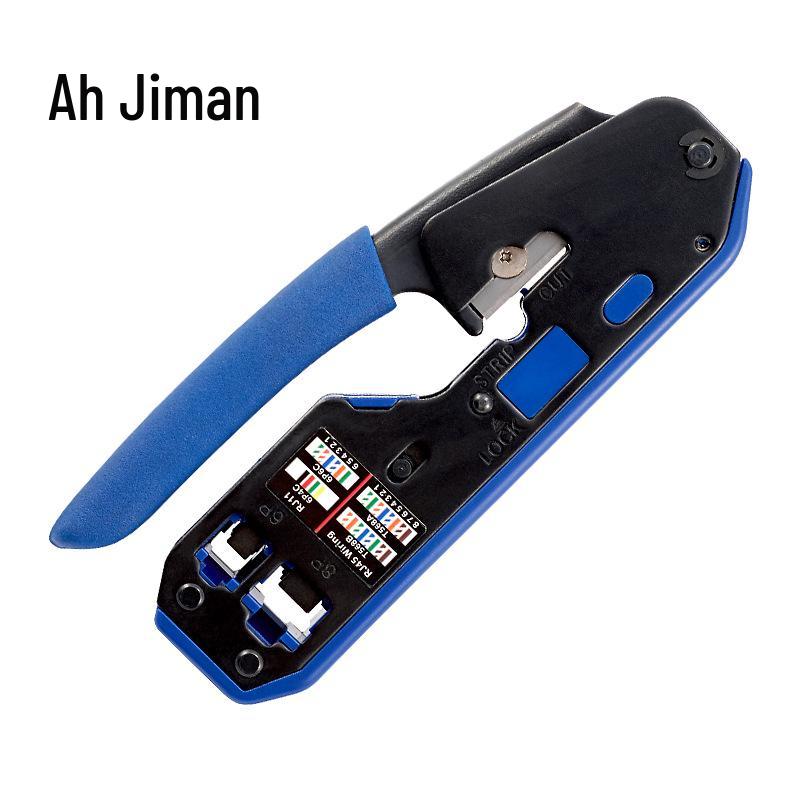 

Ajiman Network Cable Pliers Set: Includes 6 Types for CAT6, 8P6P Crimping with Crystal Head Tool.