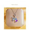 Womens Light Luxury Rainbow Drip Oil Airplane Travel Pendant Clavicle Necklace