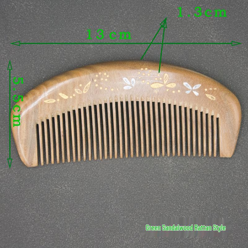 Black Gold and Golden Silk Sandalwood Fine-Tooth Comb, 13cm, Unisex Hair Care Gift