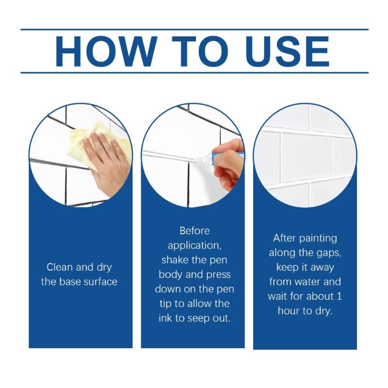 2 szt. Markery do uzupełniania płytek ceramicznych, Linie fug w łazienkach i kuchniach Płytki podłogowe Ściana, Korektor do płytek do łazienki