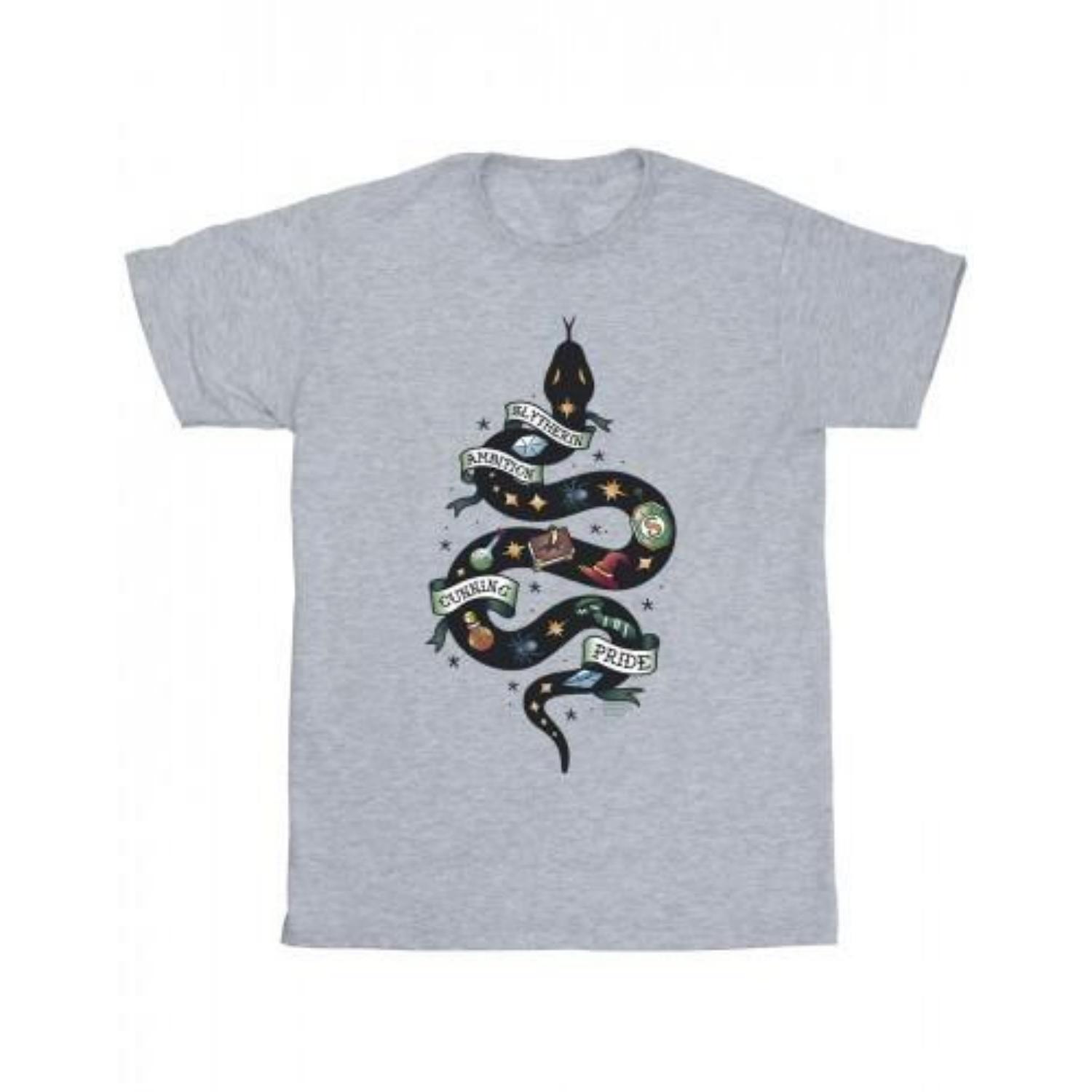 HARRY POTTER Girls Slytherin Sketch Cotton T-Shirt XXXXL