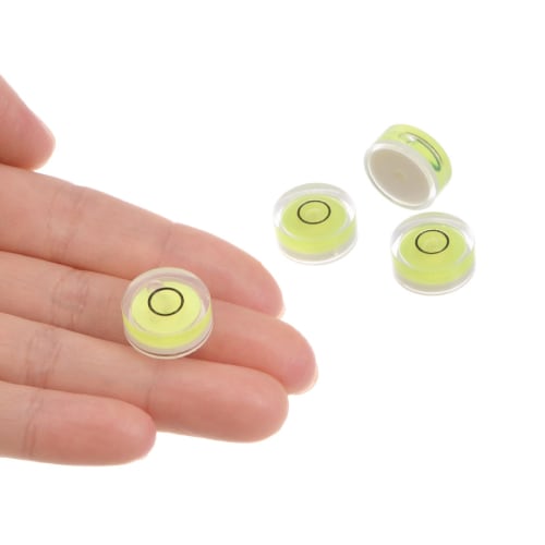 Kozelo Set of 4 Small Round Bubble Levels, 15mm Diameter, 6mm Thick, Mini Round RV Leveling Tool for Travel Trailers, Lime