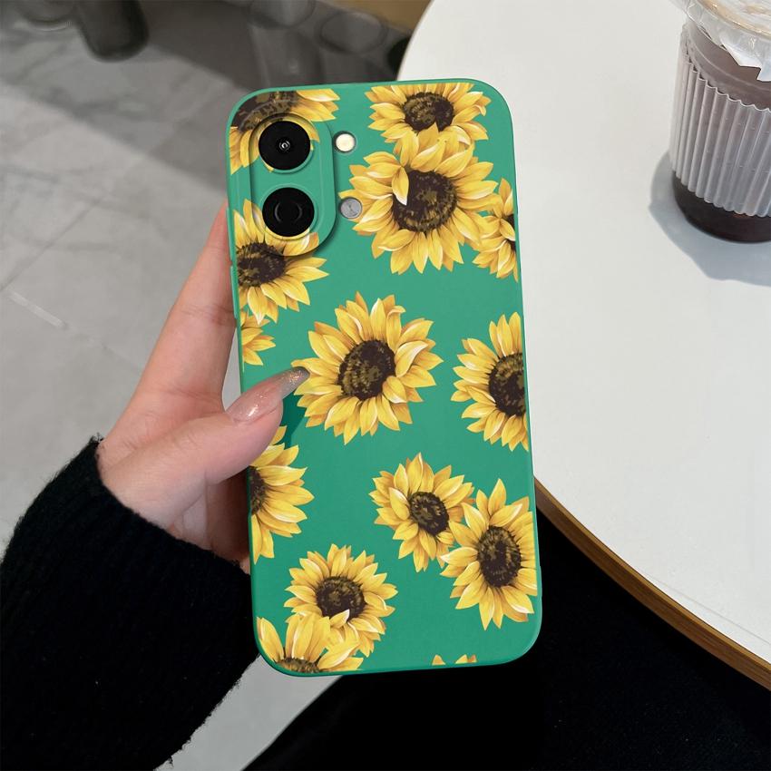 For Tecno Spark Go 3 2 1S 30 40 40C Pova 7 Ultra Pro Neo Case Beautiful Butterfly Sunflower Fashion Housing Soft Liquid Silicone Anti Slip Back Covers