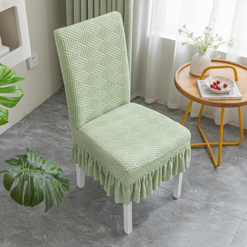 Skirt Dining Chair Cover Jacquard Elastic Soft Seat Cover Anti-dirty Stool Slipcover Suitable for Chair Pet Room Home Textiles