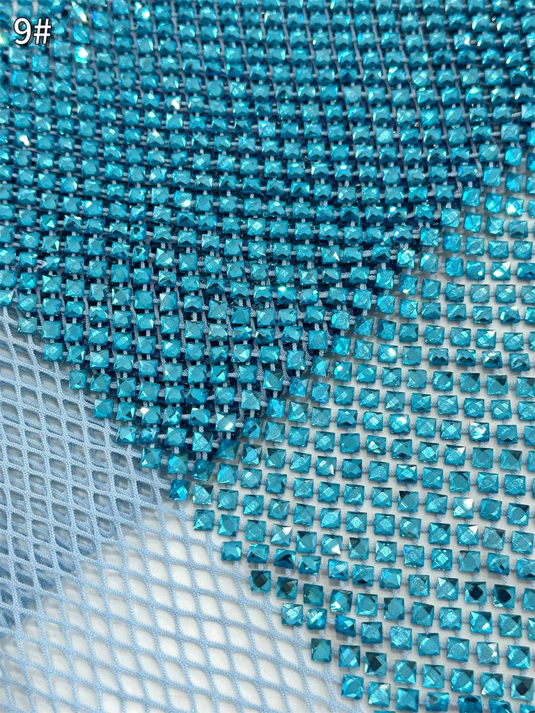 Heavy Process Crystal Decor Gold Stones for Party Dress Series, Embroidery Elastic net Lace, Super Top Quality Fabric For Party