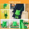 Soft And Cuddly Green Frog Single-strap Bag Quirky Plush Toy Shoulder Bag For Daily Use