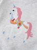 26-Year European & American Style Unicorn Embroidery Girls' Round Neck Long Sleeve Hoodie for Autumn/Winter