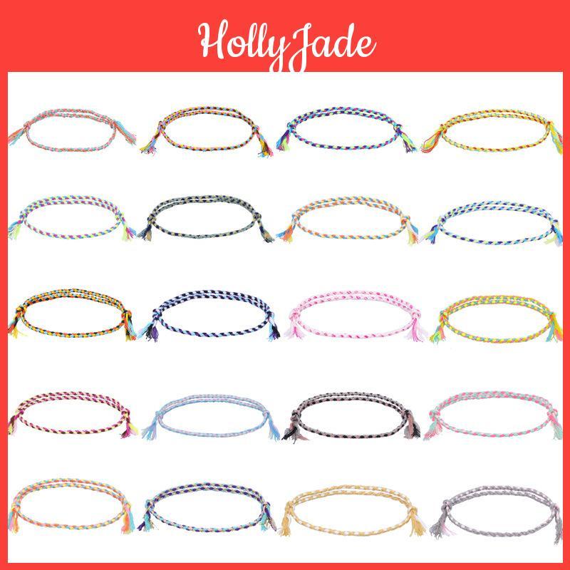 Unique Cross-border Design Simple Safety Buckle Four-strand Colorful Hand Rope Handwoven Red Rope Bracelet