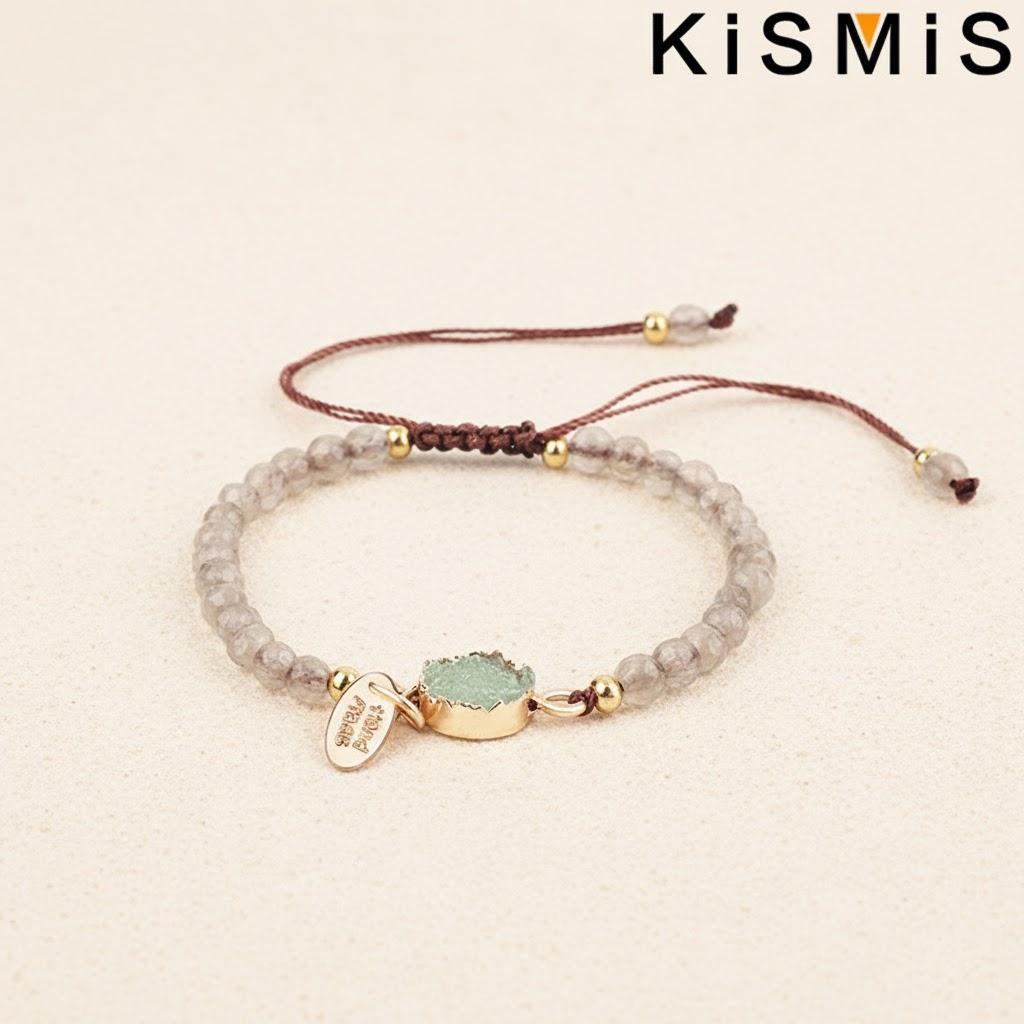 1PC Colorful Crystal Beaded Bracelet Handmade Stone Bracelet Trendy Jewelry Gift for Women зелёный