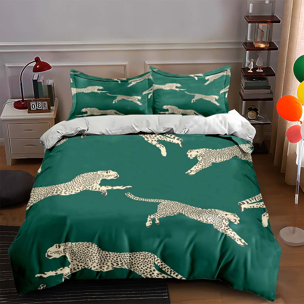 

Leaping cheetah design. Bedding Duvet cover sets Duvet covers Pillowcases gifts (1 * Duvet Cover 2 * Pillowcases, without duvet insert) 135x200cm