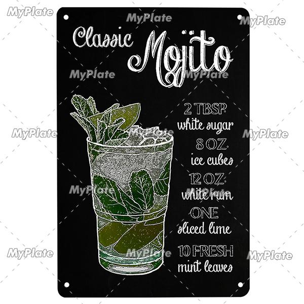 Cocktail Metallschild Plakette Metallschild Vintage Pub Lustiges Blechschild Wanddeko für Bar Pub Club Man Cave Blechschilder Vintage
