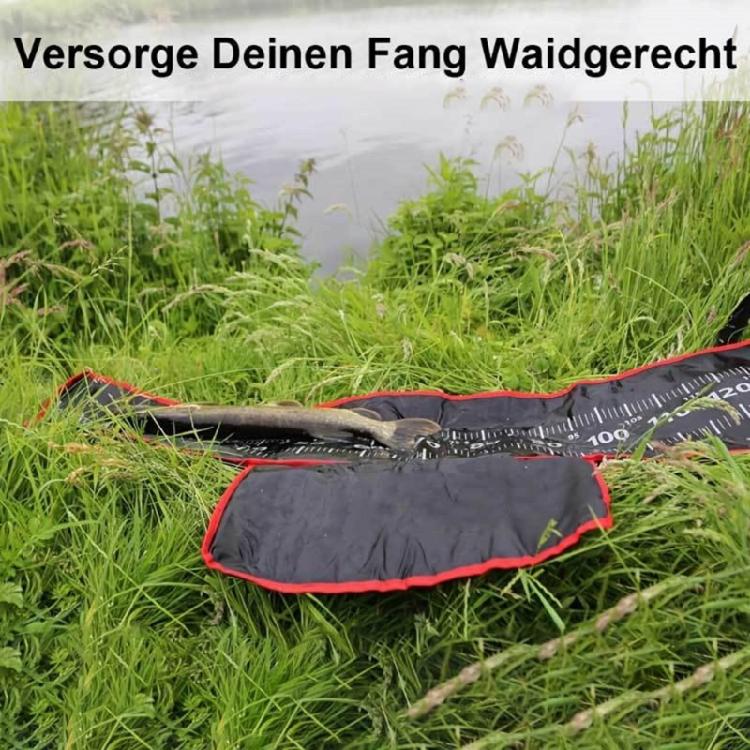 Fish Protections Pad Fishing Equipment Portable Landing Mat with Measuring Scale 140x35cm Foldable Fishing Unhooking Mat